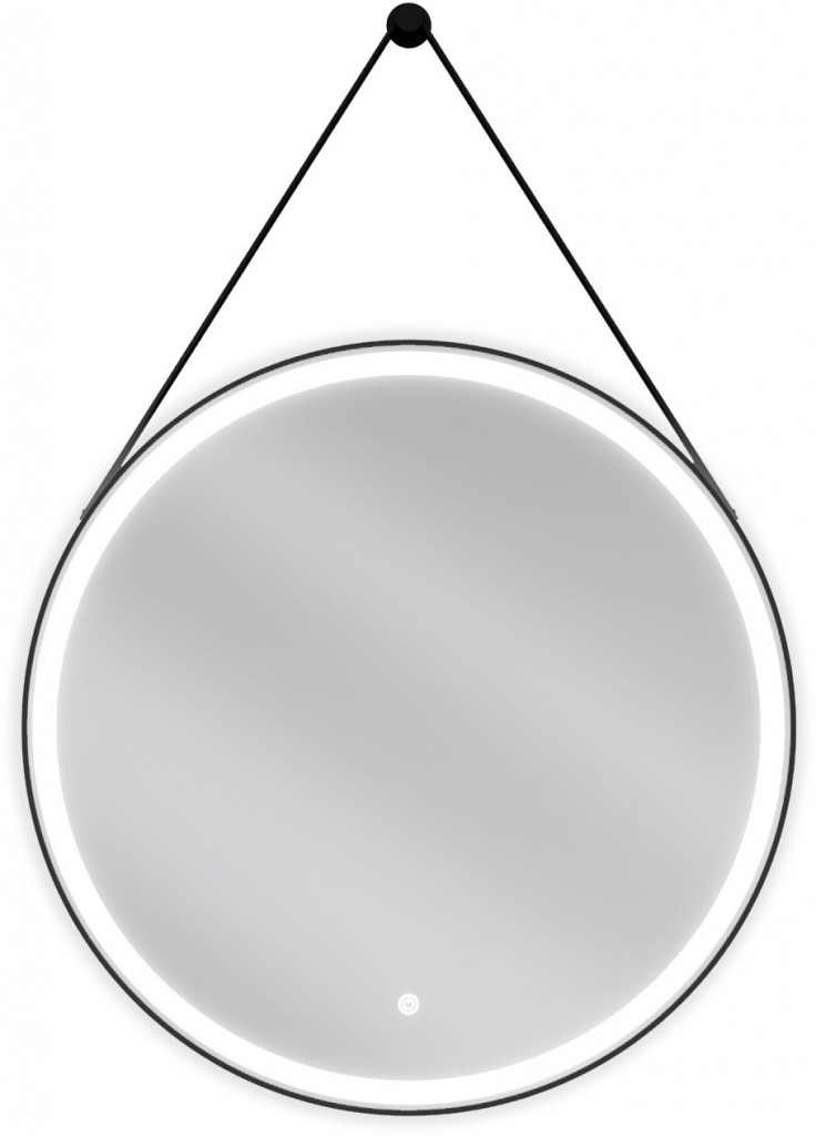 MEXEN Reni zrcadlo s osvětlením, 70 cm, LED 6000K, černý rám 9812-070-070-611-70
