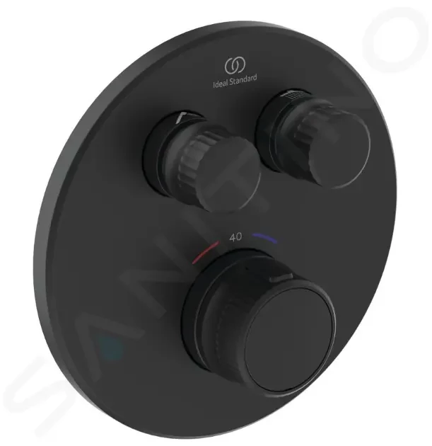 IDEAL STANDARD CeraTherm Navigo Termostatická sprchová baterie pod omítku pro 2 spotřebiče, hedvábná černá A7296XG
