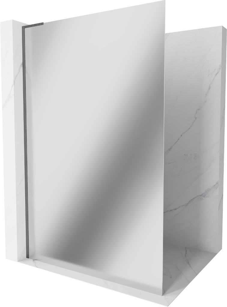 Levně MEXEN/S Kioto L Sprchová zástěna WALK-IN 100 x 200, zrcadlové, grafit metal 800-100-103-95-50
