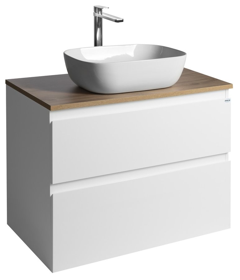 Levně AQUALINE ALTAIR skříňka s deskou 78,5 cm, bílá/dub emporio AI280-02