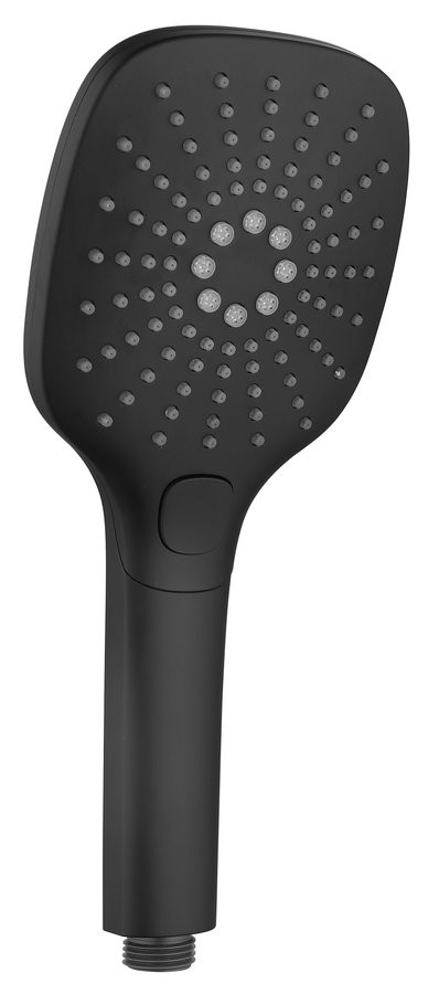 SAPHO Ruční masážní sprcha s tlačítkem, 3 režimy sprchování, 109x109, ABS/černá mat 1204-52B