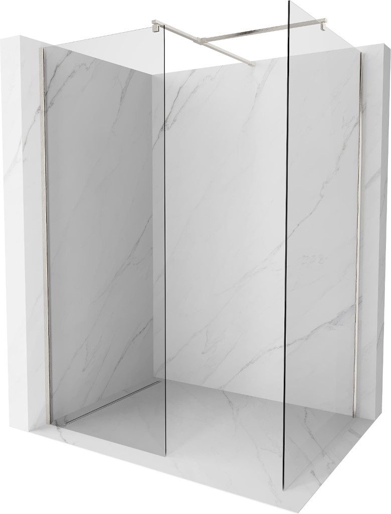 Levně MEXEN/S Kioto Sprchová zástěna WALK-IN 120 x 70, transparent, nikl kartáčovaný 800-120-202-97-00-070