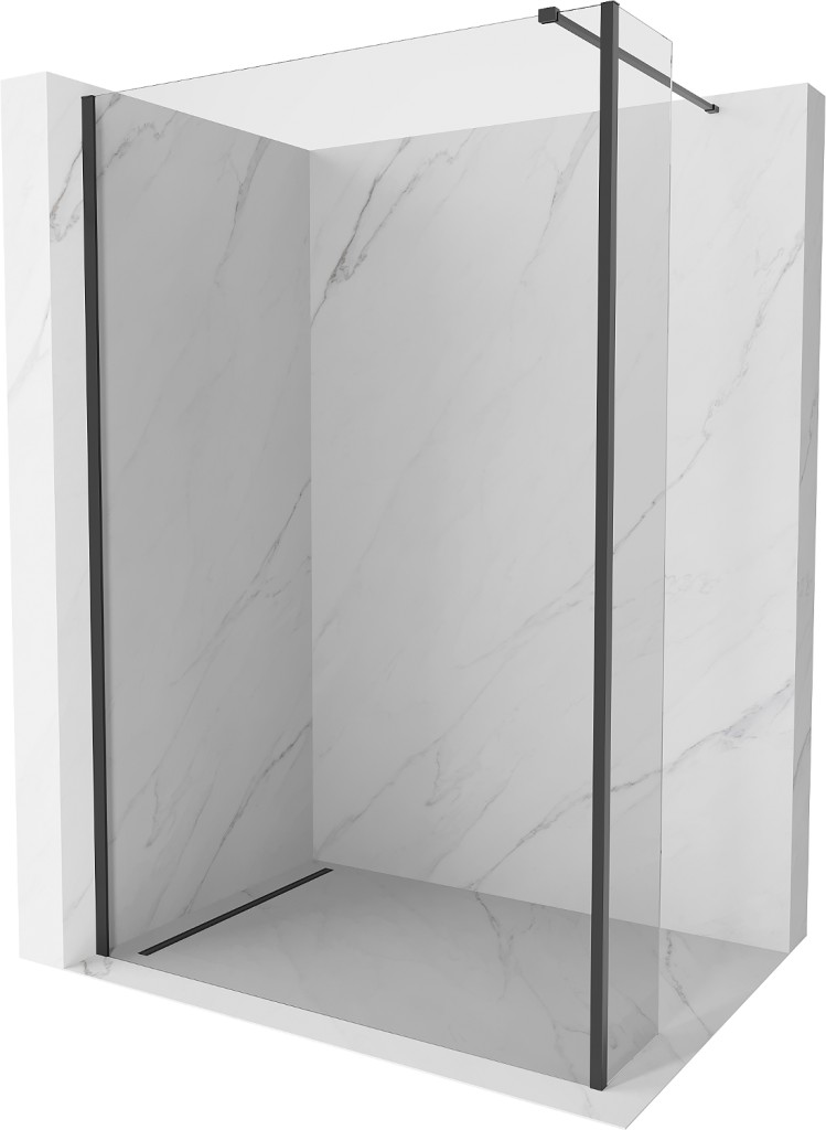 MEXEN/S Kioto Sprchová zástěna WALK-IN 120 x 30 cm, transparent, černá 800-120-212-70-00-030