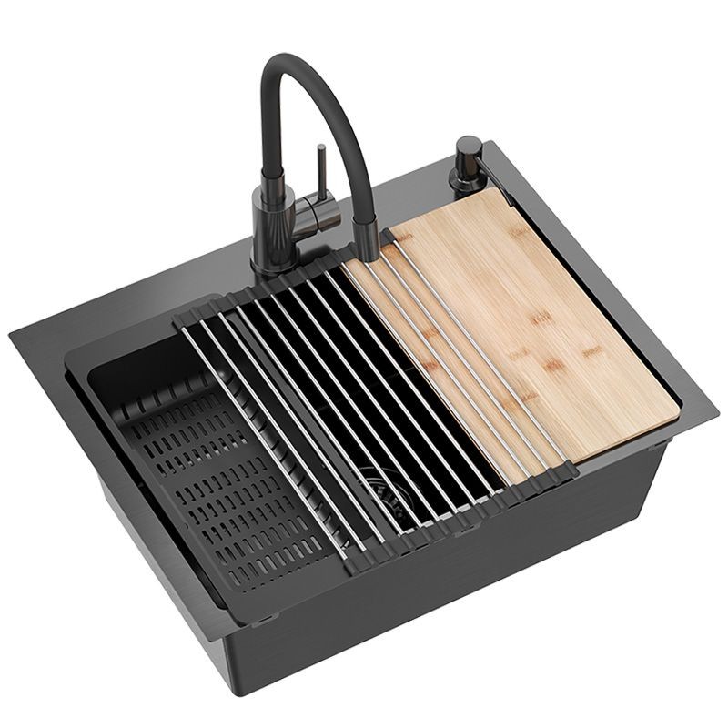 Levně Quadron Ocelový dřez LUKE 110 WORKSTATION Black bez kuchyňské baterie ZLE-09003