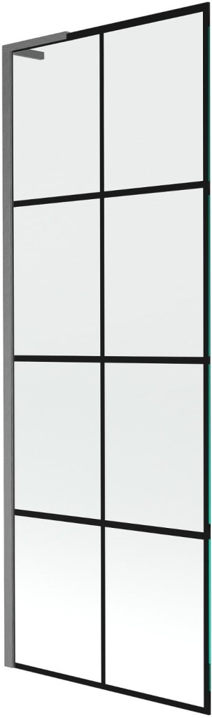 Levně MEXEN/S Next L vanová zástěna FIX 70 x 150, černá vzor, grafit kartáčovaná 895-070-000-03-77-66