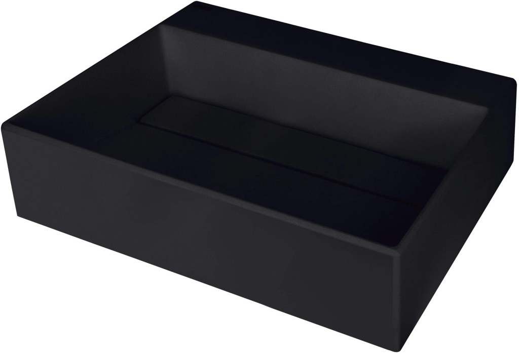 Levně DEANTE Correo nero Granitové umyvadlo na desku, s krycí deskouCQR_NU5M