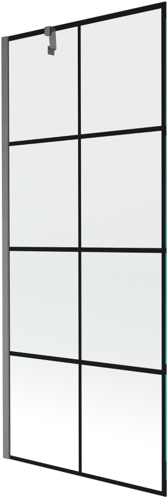 Levně MEXEN/S Next vanová zástěna FIX 80 x 150, černá vzor, grafit kartáčovaná 895-080-000-00-77-66