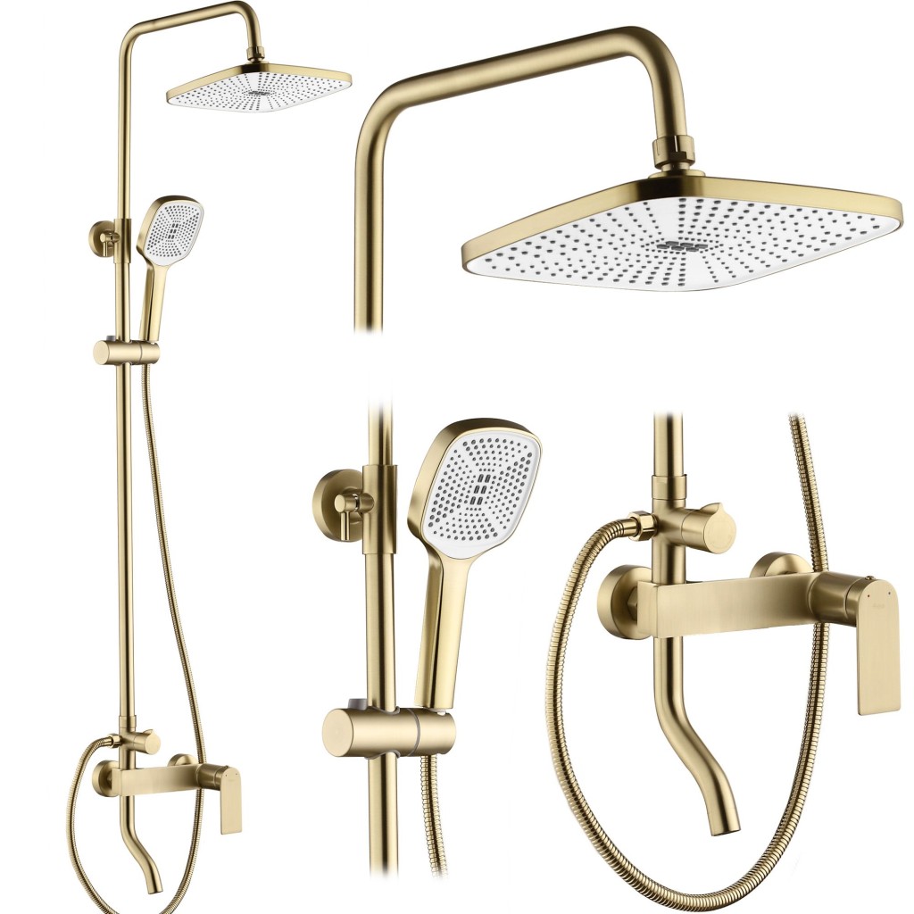 Levně REA Sprchový set STORM GOLD BRUSH REA-P9535
