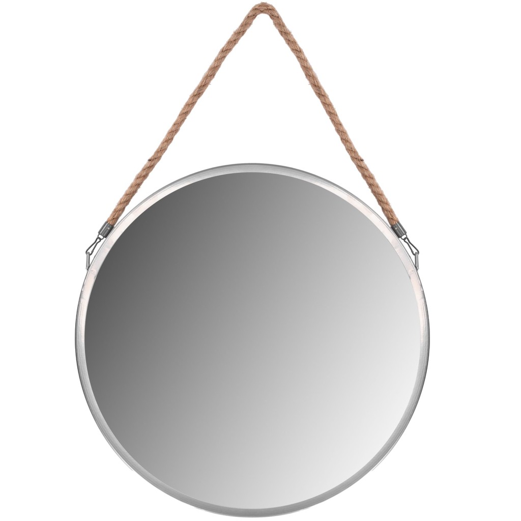 Levně Tutumi KULATÉ ZRCADLO NA LINCE STŘÍBRNÉ 40CM KLMH-0410S-1 HOM-05630