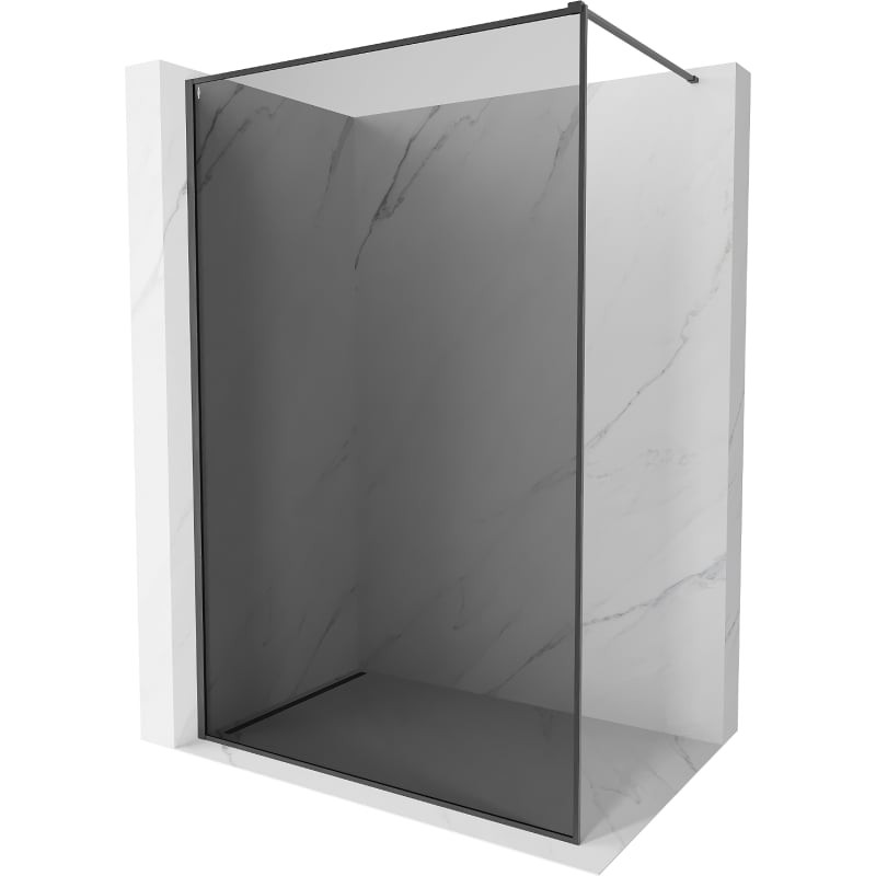 Levně MEXEN/S Kioto-F Sprchová zástěna WALK-IN s rámem 110 x 202, grafit 8 mm, grafit kartáčovaná 800-110-104-66-40