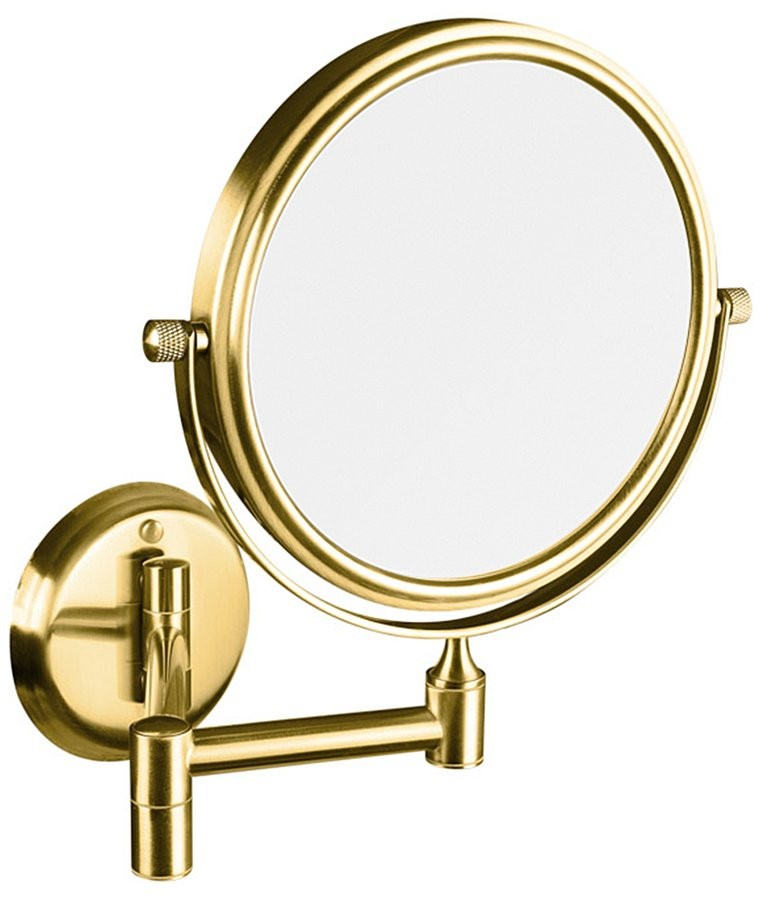 SAPHO Kosmetické zrcátko závěsné, Ø 140, oboustranné, zlato XP012G