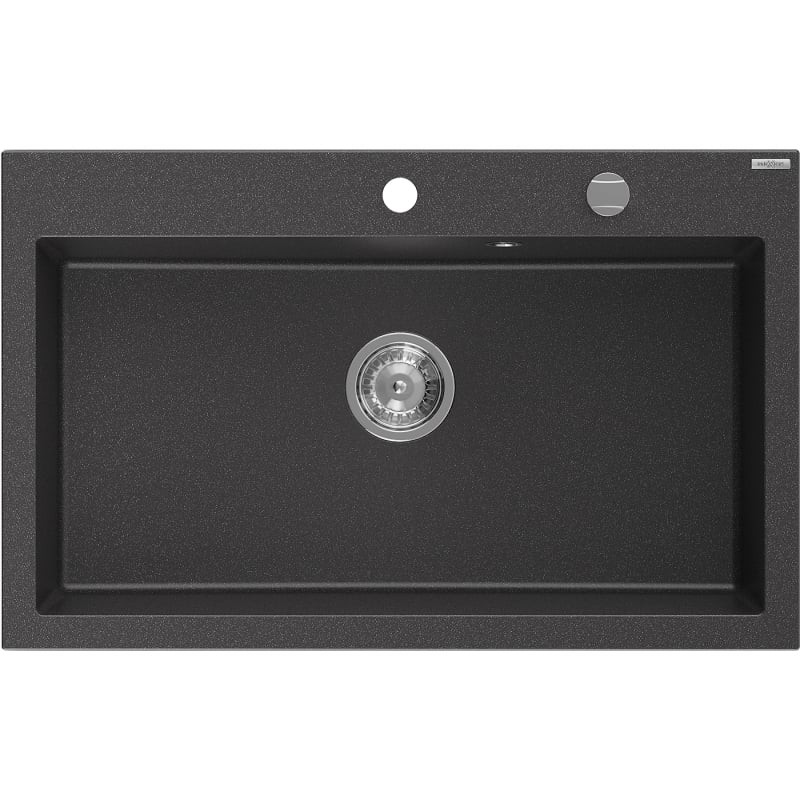 MEXEN Elix granitový dřez 1-miska 800 x 500 mm, černá kropenatá, sifon chrom 6527801005-76