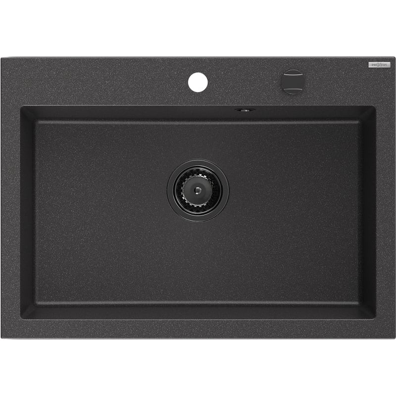 Levně MEXEN/S Elix granitový dřez 1-miska 700 x 500 mm, černá kropenatá, sifon černá 6526701005-76-B