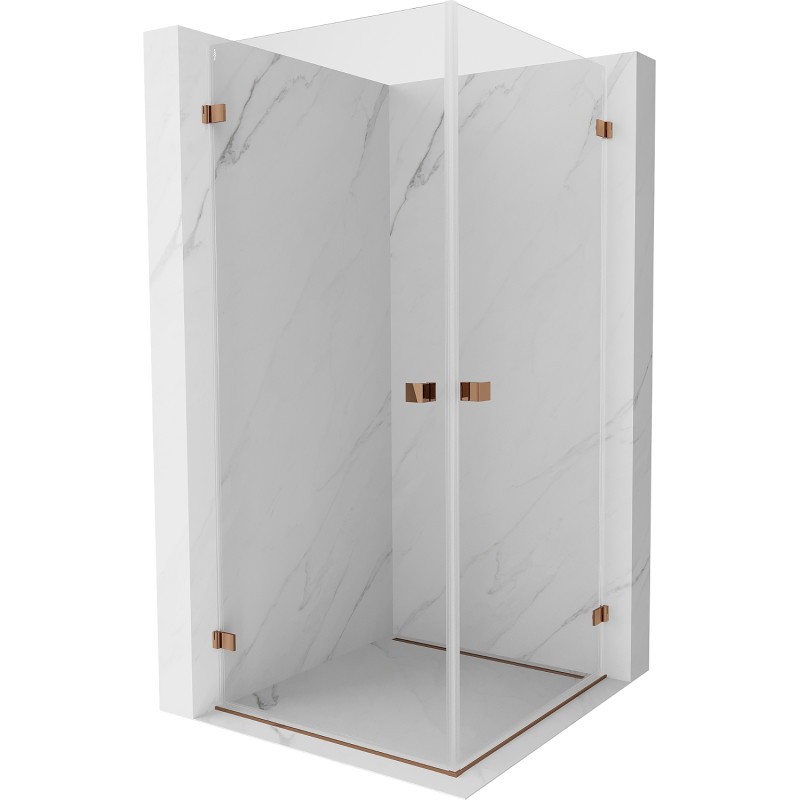 Levně MEXEN/S Lunar-B Duo sprchový kout dveře křídlové 70 x 70, transparent, růžové zlato 832-070L-070P-60-00