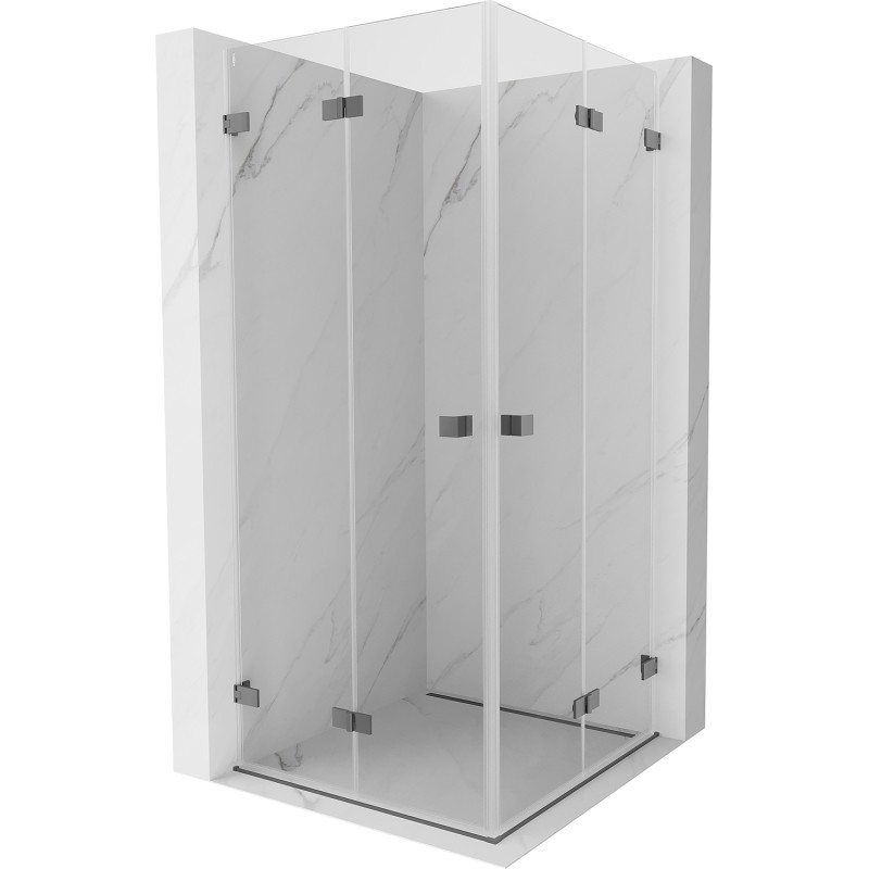 Levně MEXEN/S Lunar-F Duo sprchový kout skládací dveře 75 x 75, transparent, grafit metal 836-075L-075P-95-00