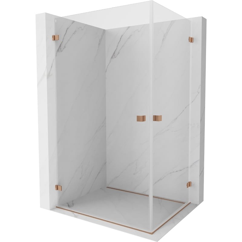 Levně MEXEN/S Lunar-B Duo sprchový kout dveře křídlové 95 x 70, transparent, měď kartáčovaná 832-095L-070P-65-00