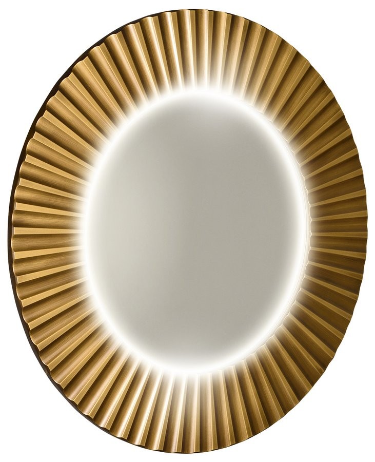 SAPHO PRIDE STRIP kulaté zrcadlo s LED osvětlením v rámu ø 90cm, bronz PD954