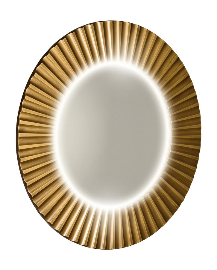 Levně SAPHO PRIDE STRIP kulaté zrcadlo s LED osvětlením v rámu ø 75cm, bronz PD754