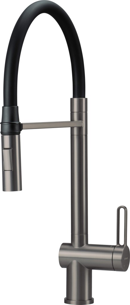 Levně DEANTE Magnetic kuchyňská baterie s elastickou výpustí 2 typy proudu titan BRM_D72M