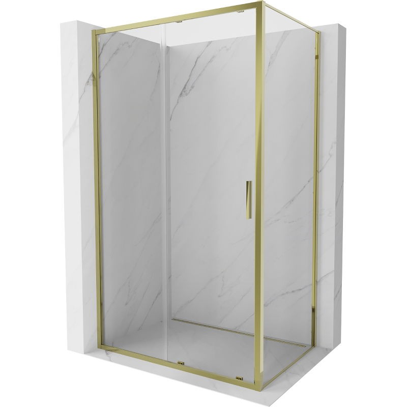 Levně MEXEN/S Exo sprchový kout, posuvné dveře 90 x 100, transparent, zlato 8151-090-100-50-00