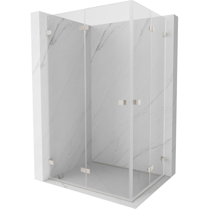 Levně MEXEN/S Lunar-F Duo sprchový kout skládací dveře 95 x 75, transparent, nikl kartáčovaný 836-095L-075P-97-00