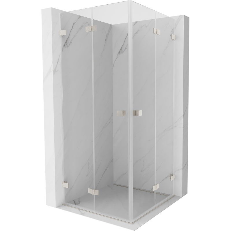 Levně MEXEN/S Lunar-F Duo sprchový kout skládací dveře 95 x 95, transparent, nikl kartáčovaný 836-095L-095P-97-00