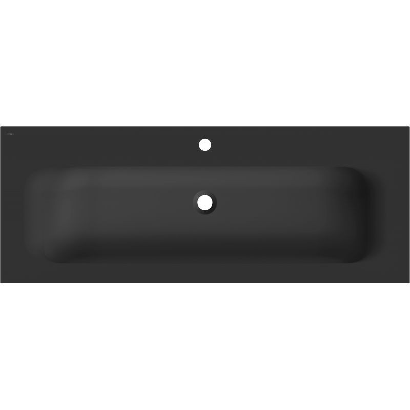 MEXEN Vela umyvadlo zapuštěné do desky 121 x 46,5, černá mat 25231271