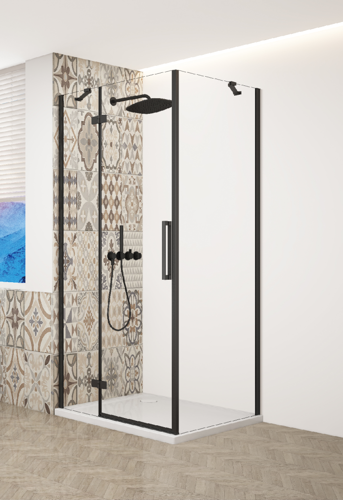Levně GELCO TRINITY BLACK obdélníkový kout 900x800 levý, čiré sklo, GT5680-90CL-B GT5680-90CL-B
