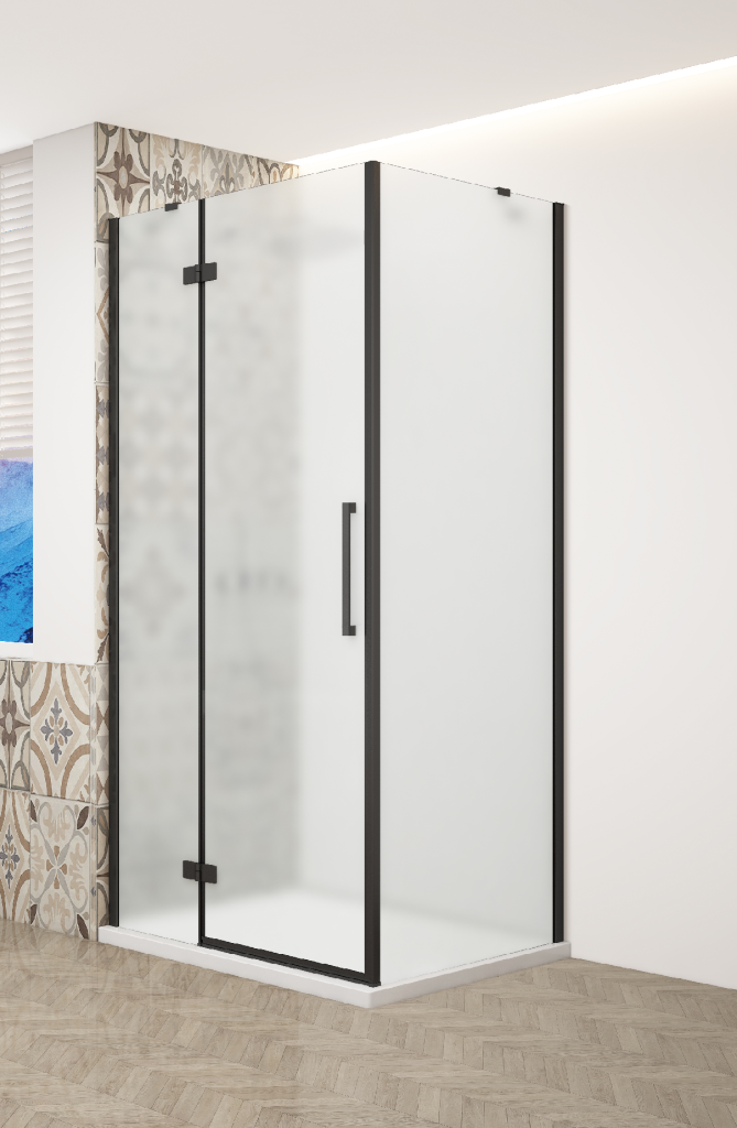 Levně GELCO TRINITY BLACK čtvercový kout 1200x1200 levý, matné sklo, GT5612-12ML-B GT5612-12ML-B
