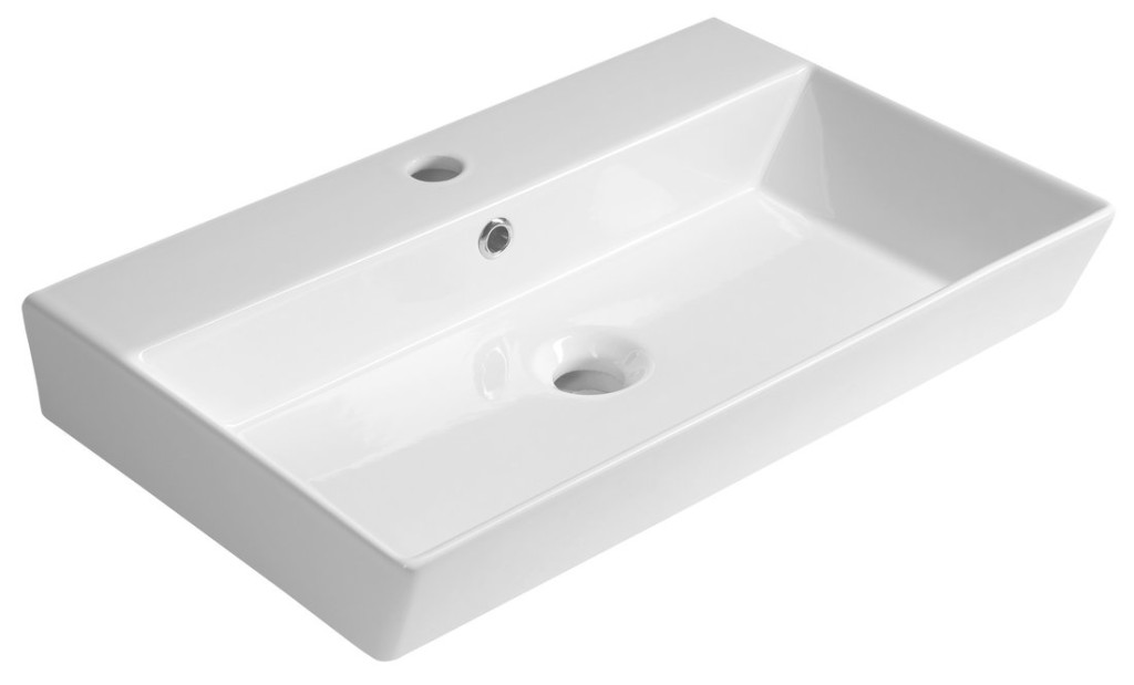 Levně AQUALINE ORION keramické umyvadlo 59x38,6cm, bílá 27060