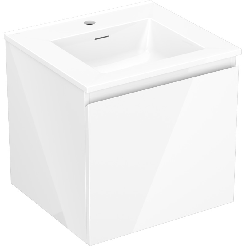 MEXEN/S Orio koupelnová skříňka 50 cm s umyvadlem Otis, 1 šuplík, bílá lesk 91A10-05047-1-BF00-W18M00