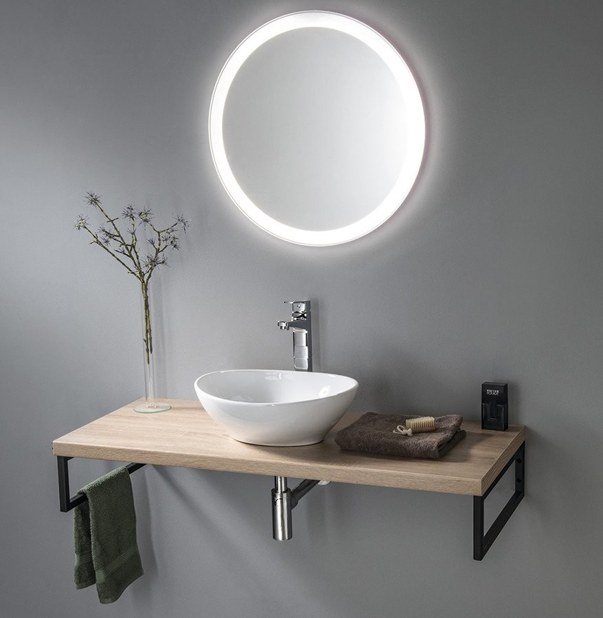 AQUALINE VEGA deska pod umyvadlo 52x45cm, dub platin VG755