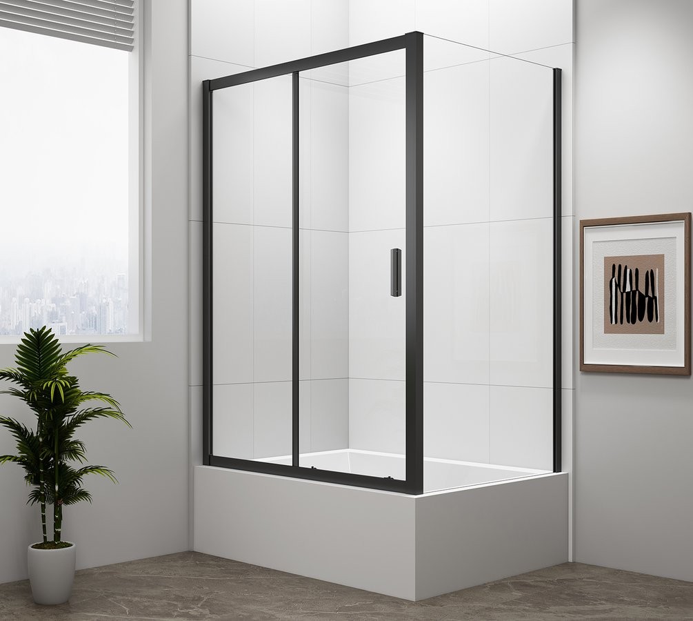 POLYSAN DEEP BLACK obdélníkový sprchový kout 1200x900 L/P varianta, čiré sklo MD1216B-02