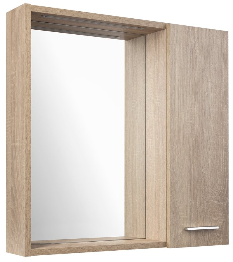 AQUALINE ZOJA/KERAMIA FRESH STRIP galerka s LED osvětlením, 60x60x14cm, pravá, dub platin 45028S