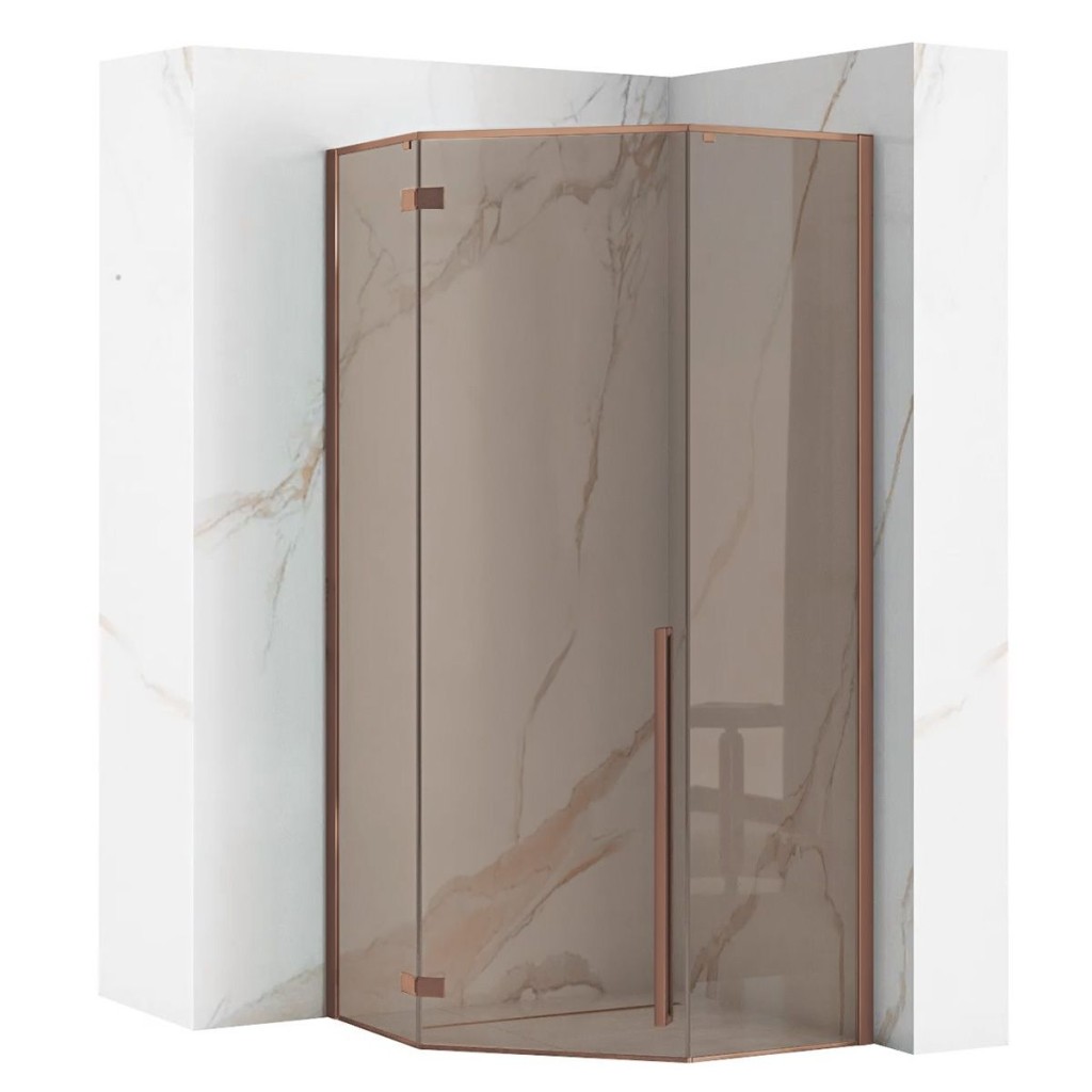 REA Sprchový kout DIAMOND 90x90 COPPER BRUSH bez sprchové vaničky REA-K6966