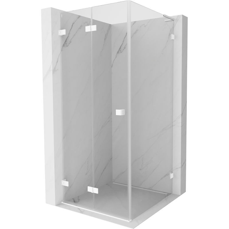 Levně MEXEN/S Lunar-F L sprchový kout skládací dveře levá 70 x 70, transparent, bílá 836L-070-070-20-00-L