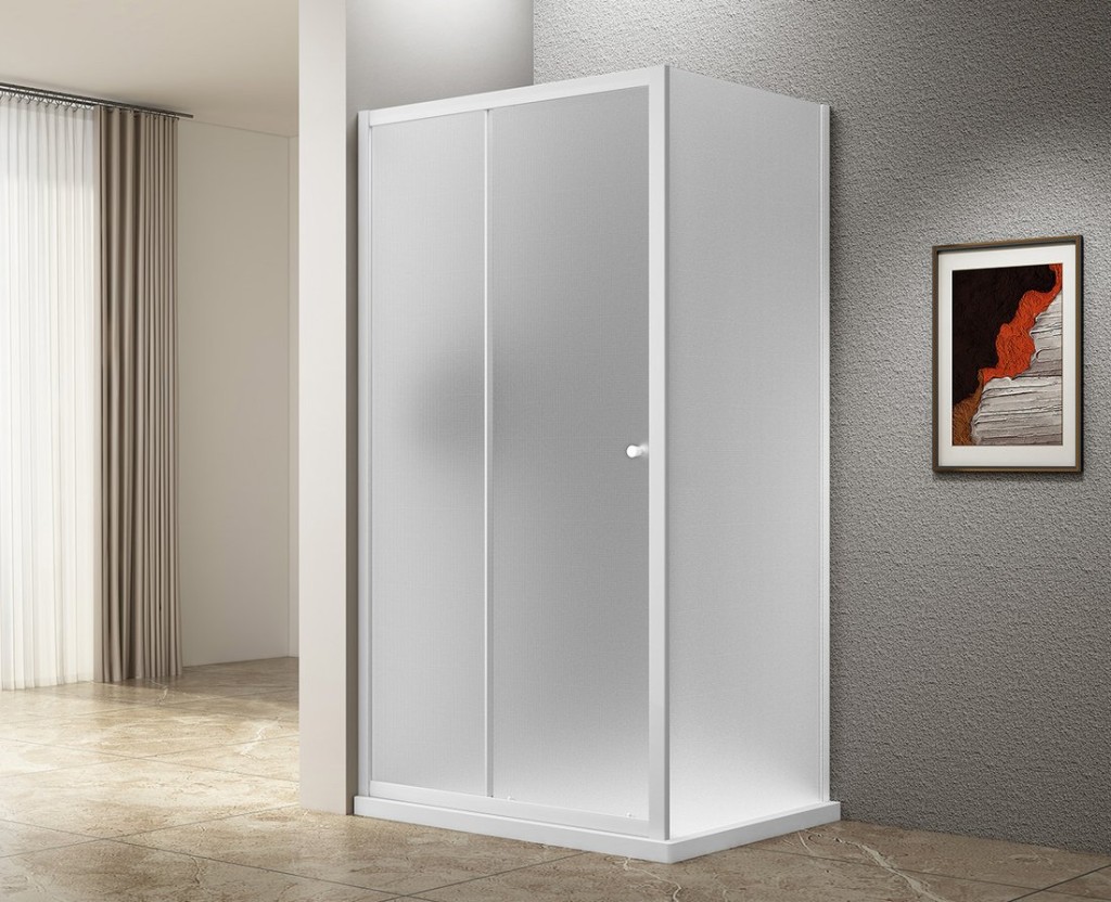AQUALINE UGGA obdélníkový sprchový kout 1100x900, sklo Brick, bílá AWS110-02