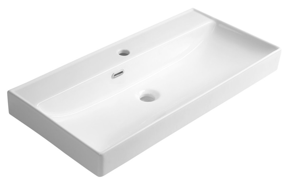 AQUALINE PARLA keramické umyvadlo 80x38cm, bílá 9980