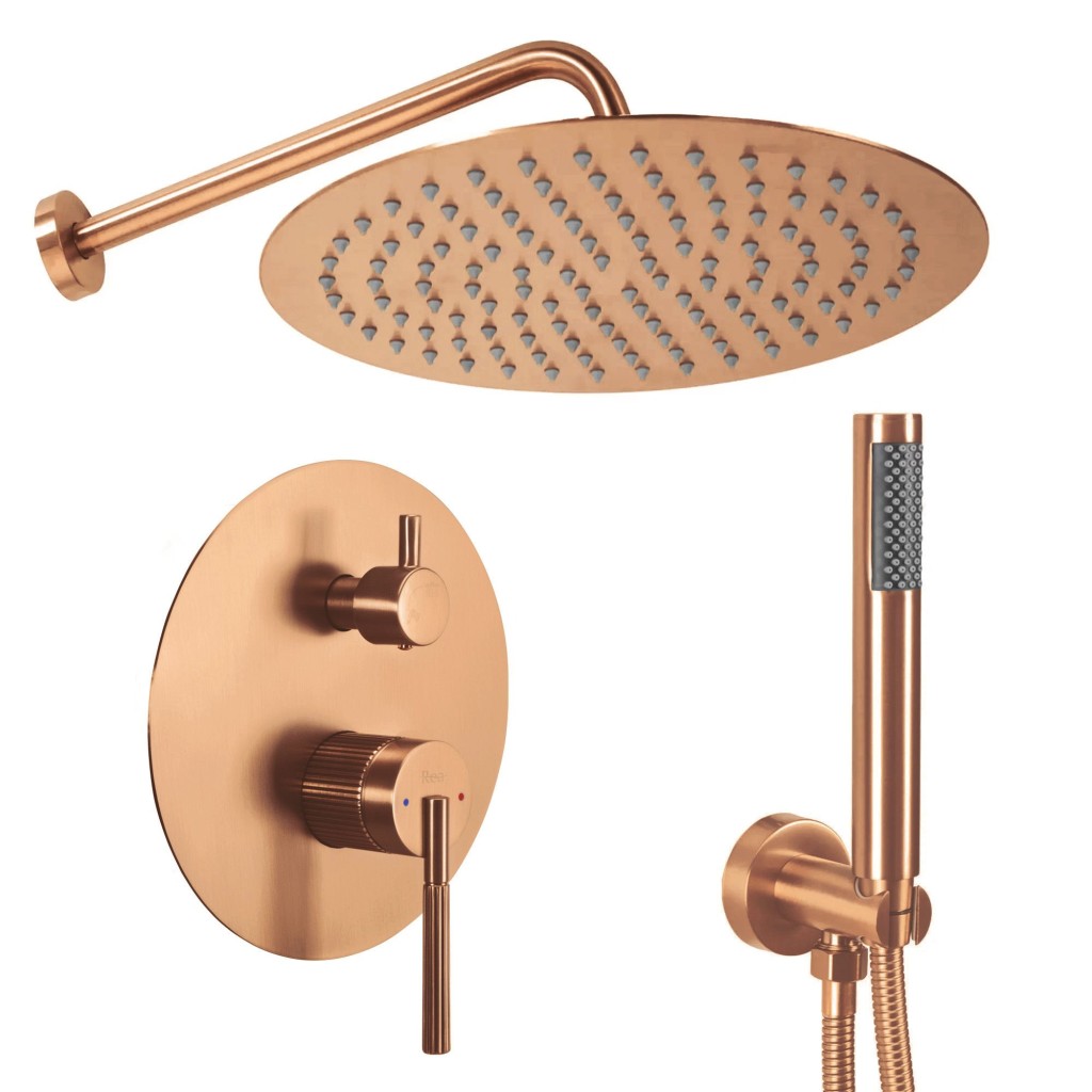 REA Podomítková sprchová sada Argon Brush Copper  + BOX REA-P4330