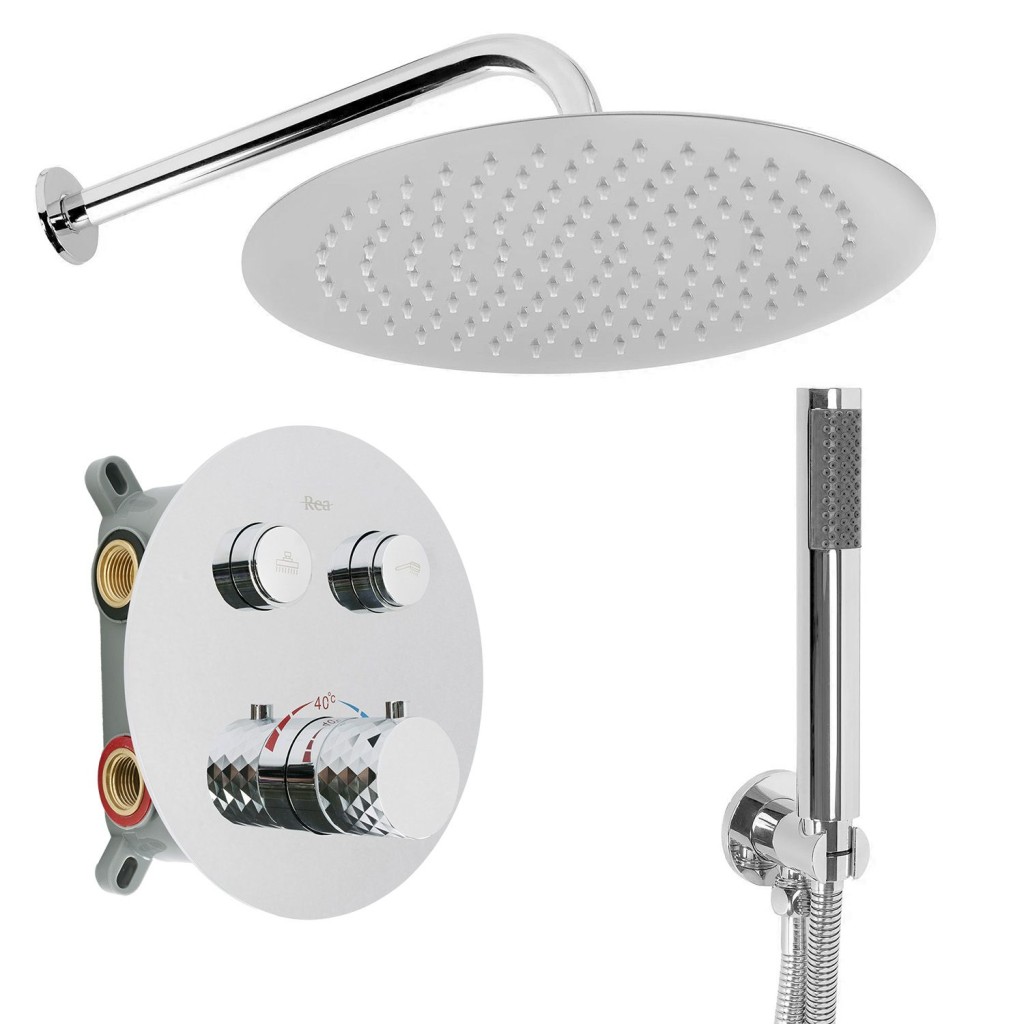 REA Podomítková sprchová sada Lungo Diamond Chrom + BOX REA-P6967