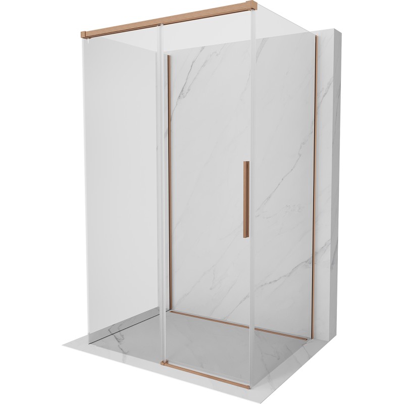 MEXEN/S Rox-3S sprchový kout 3 stěnný , posuvný 135 x 120, transparent, měď kartáčovaná 8C2-135-120-65-00-3S