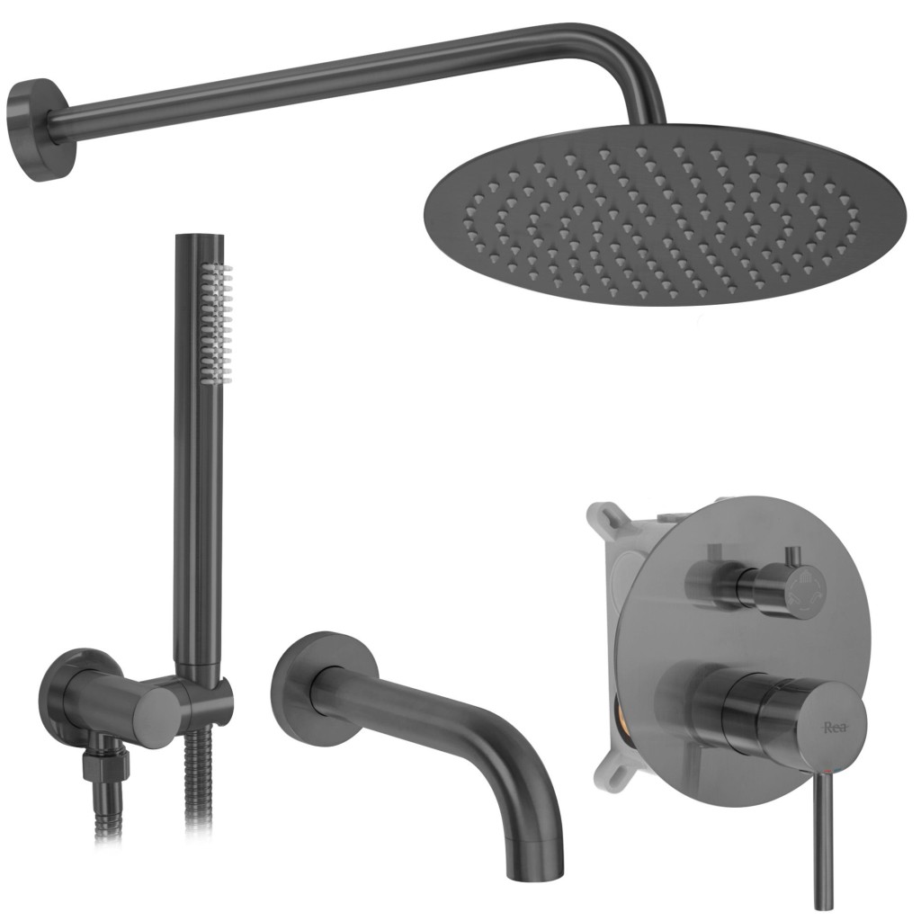 REA Podomítková vana-sprchová sada Lungo Titan  + BOX REA-P6380
