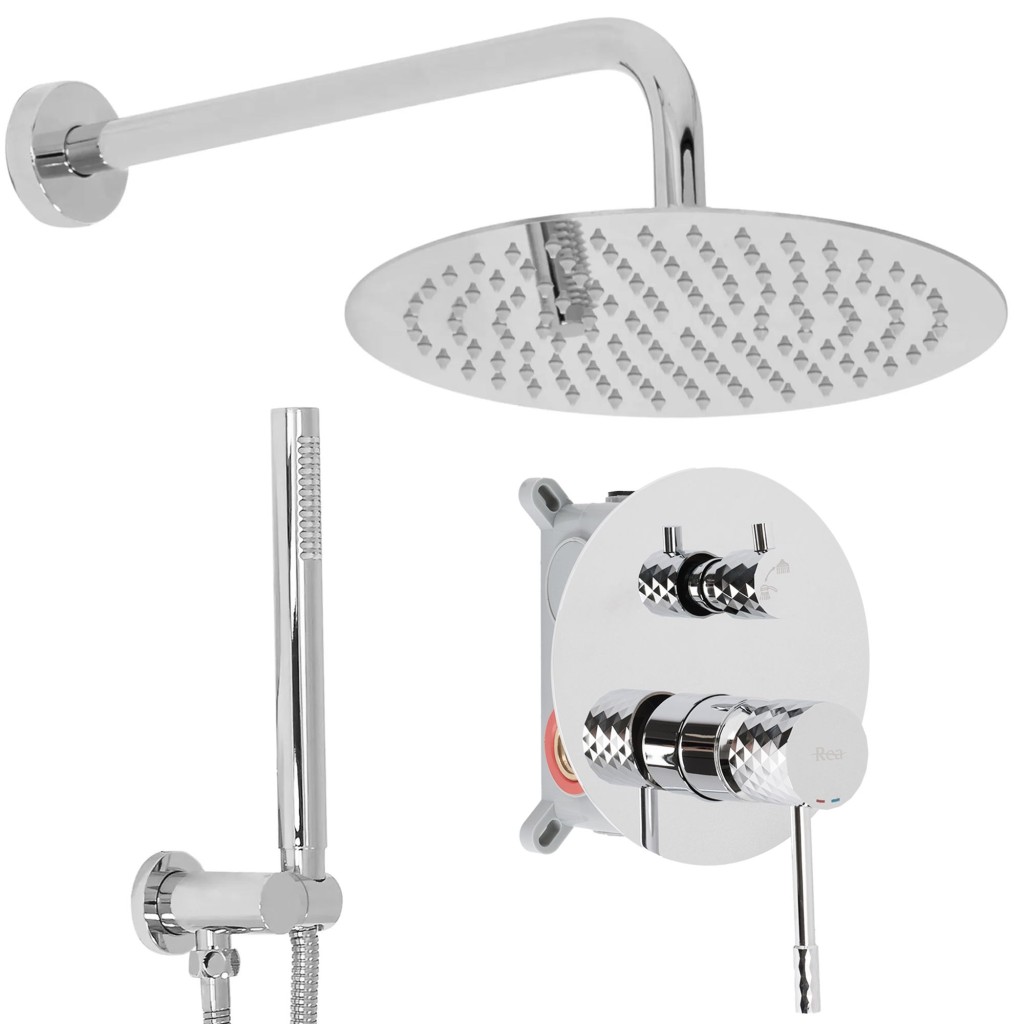 REA Podomítková sprchová sada Lungo Diamond Chrome  + BOX REA-P6963