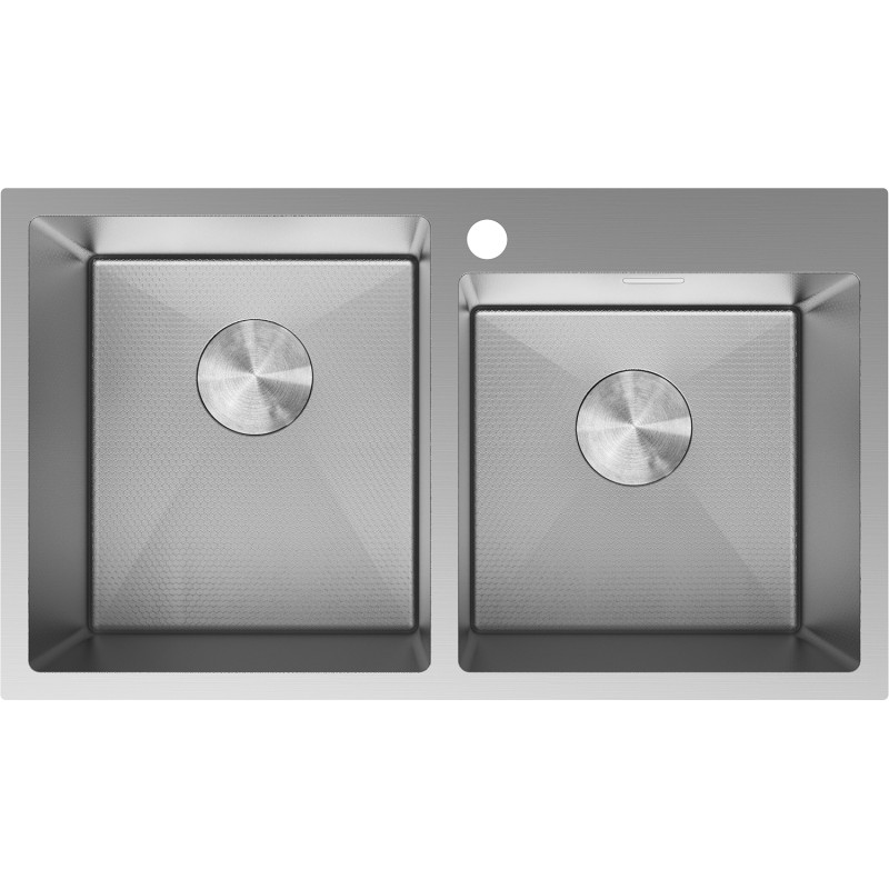 MEXEN Xorin ocelový dřez 2-bowl 780 x 450 mm, nerez H 6441782000-01HC