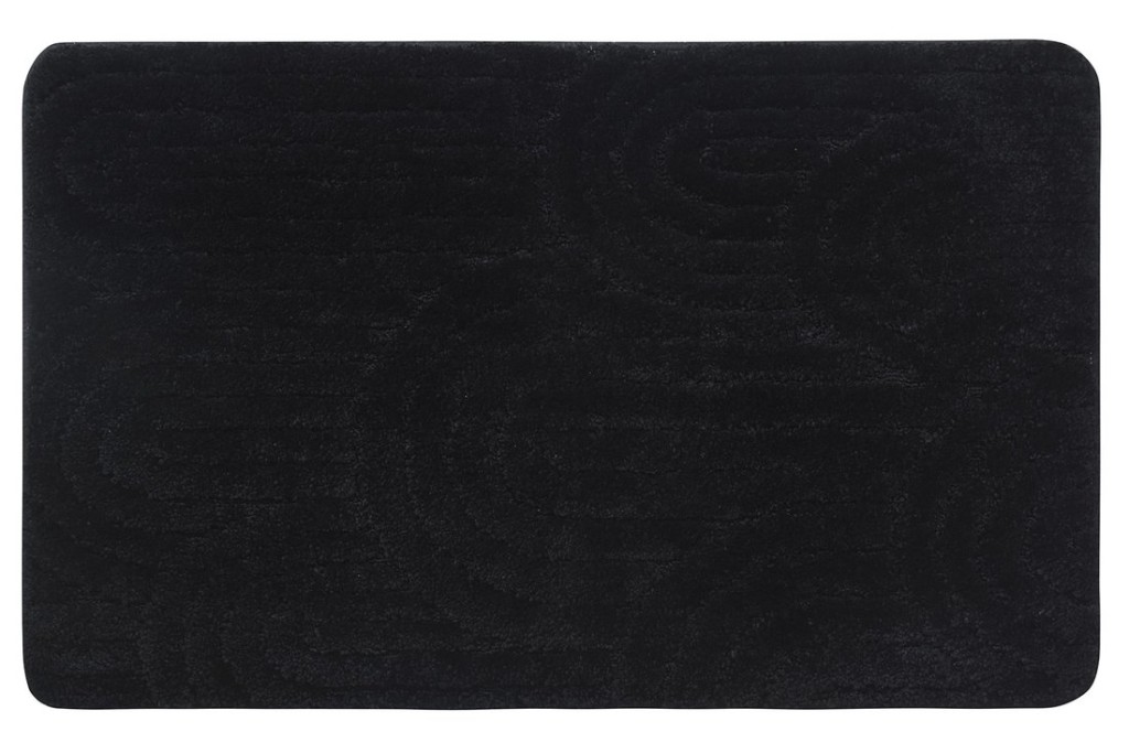 AQUALINE RIST koupelnová předložka, 50x80cm, 100% polyester, protiskluz, černá NI8591