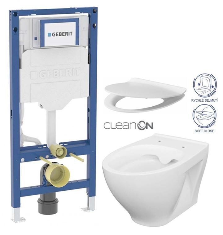Levně GEBERIT Duofix bez tlačítka + WC CERSANIT CLEANON MODUO + SEDÁTKO 111.300.00.6 MO1