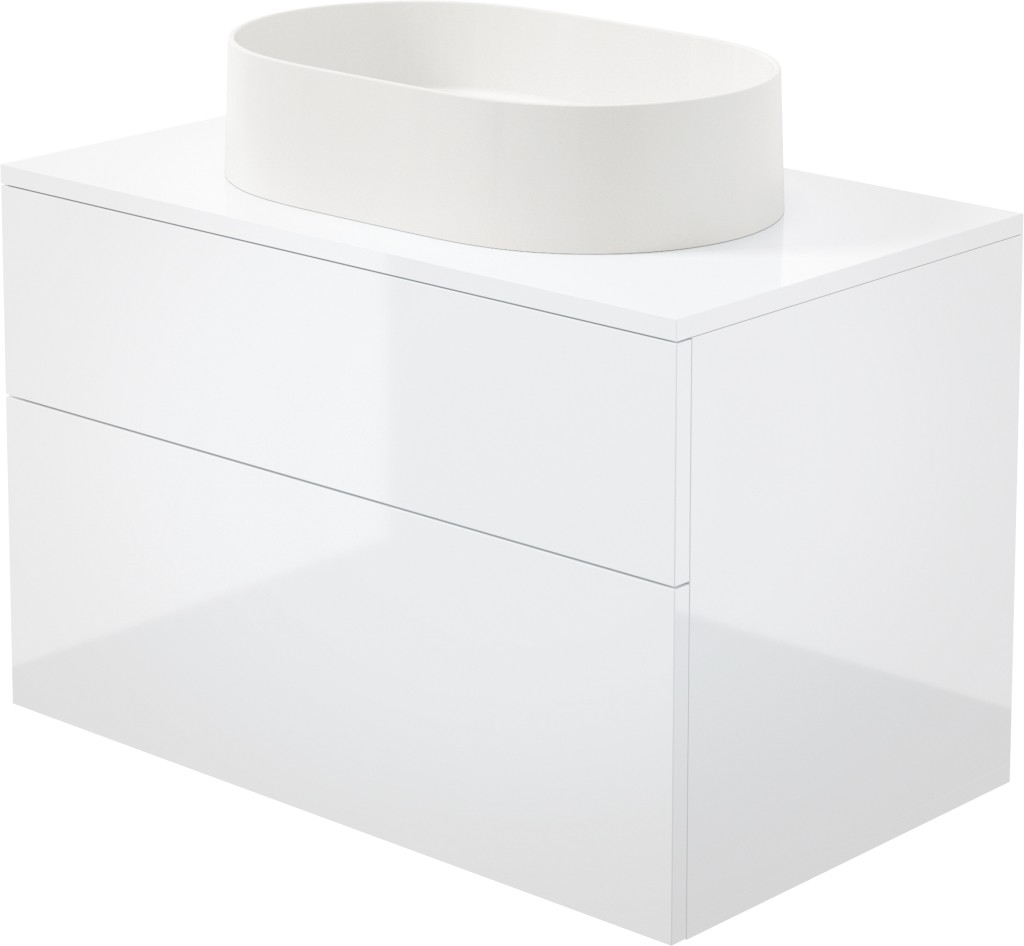 DEANTE Prizma bílá koupelnová skříňka, s granitovým umyvadlem 55x35 cm; SD6B8SAU6S