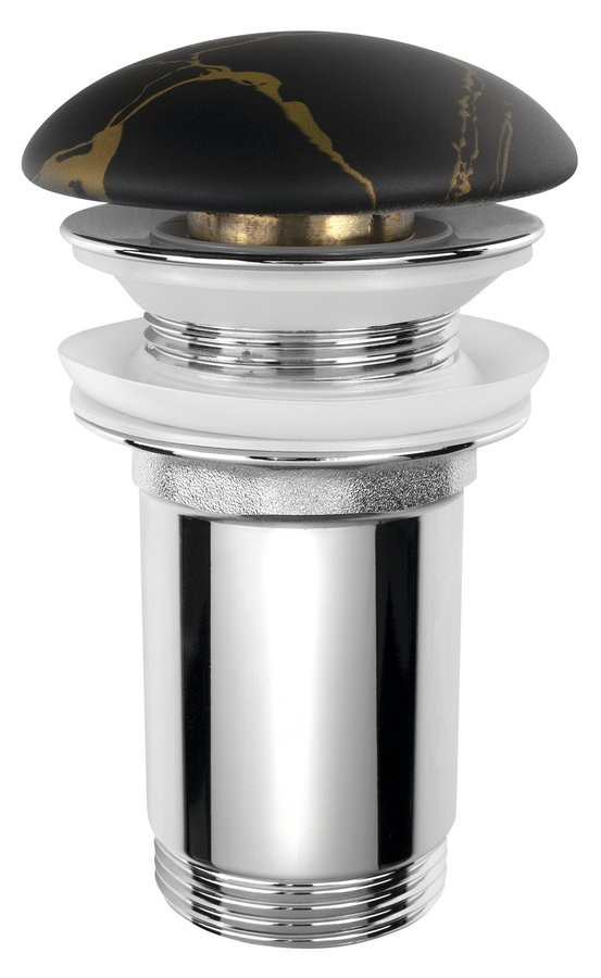 SAPHO Umyvadlová výpust 5/4“, click-clack, keramická zátka, 10-50, portoro mramor AR900PT