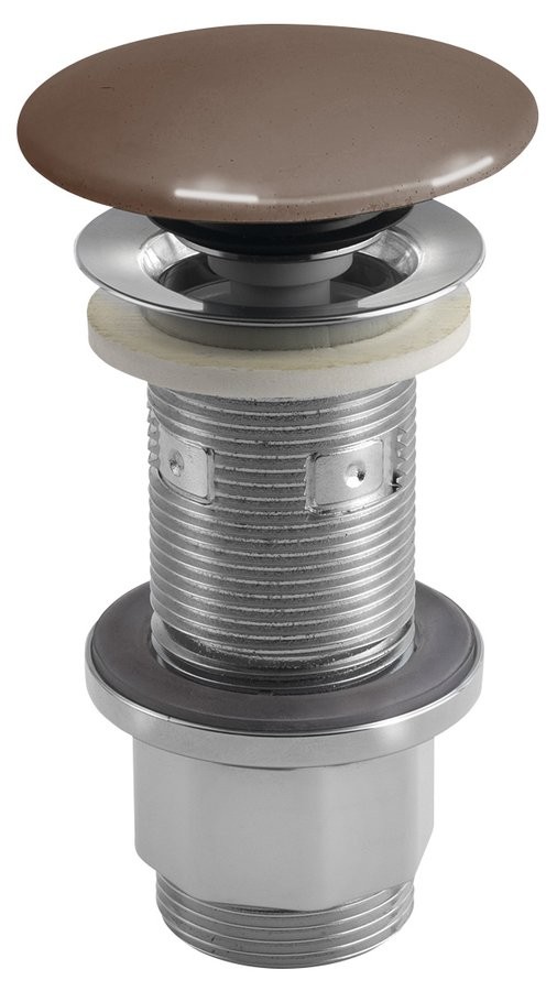SAPHO Umyvadlová výpust 5/4“, click-clack, betonová zátka, 10-80, tmavě hnědá pololesk AS915