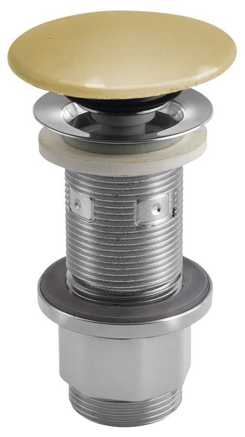 SAPHO Umyvadlová výpust 5/4“, click-clack, betonová zátka, 10-80, žlutá pololesk AS922